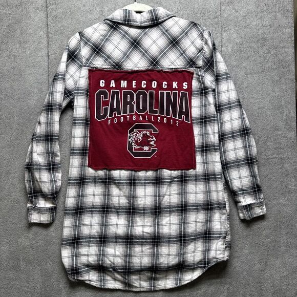 South Carolina Gamecocks Football Shirt Medium‎ Reworked Flannel Long Sleeve